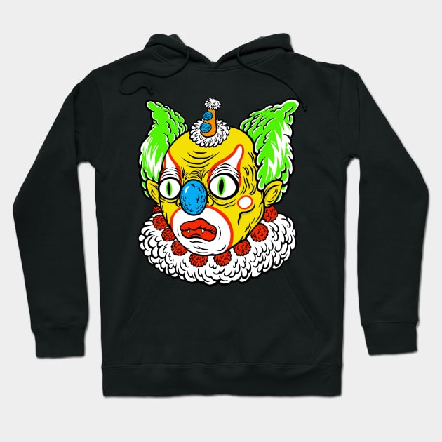 Green Wig the Clown Hoodie by flynnryanart